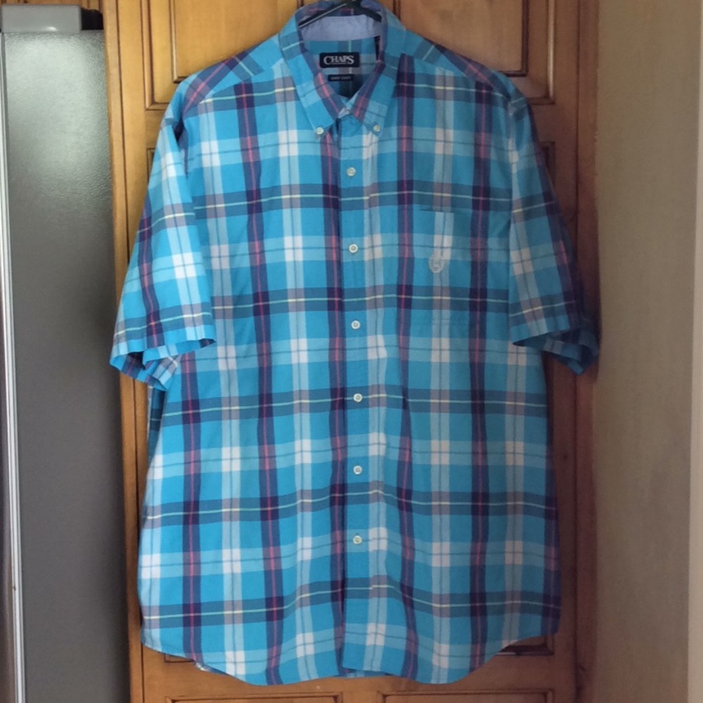FINAL SALE PRICE Chaps Blue Plaid Shirt XLT